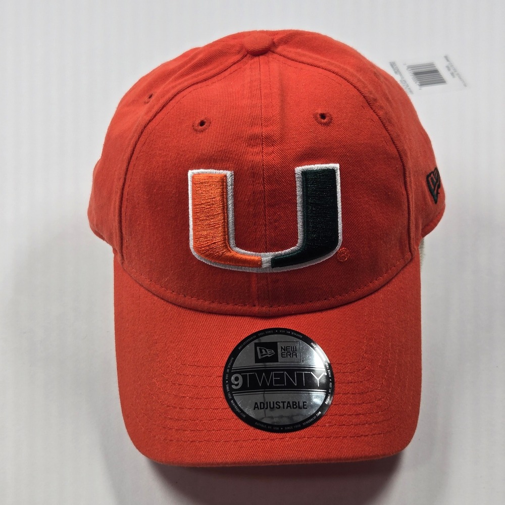 New Era 9TWENTY Miami Hurricanes Hat Orange Adjustable Relaxed Fit Cap NCAA